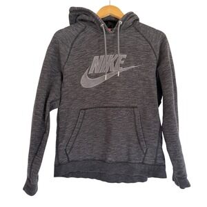 Nike Mens Hoodie Charcoal Grey Heathered Pullover Embroidered Logo 863668-032 M